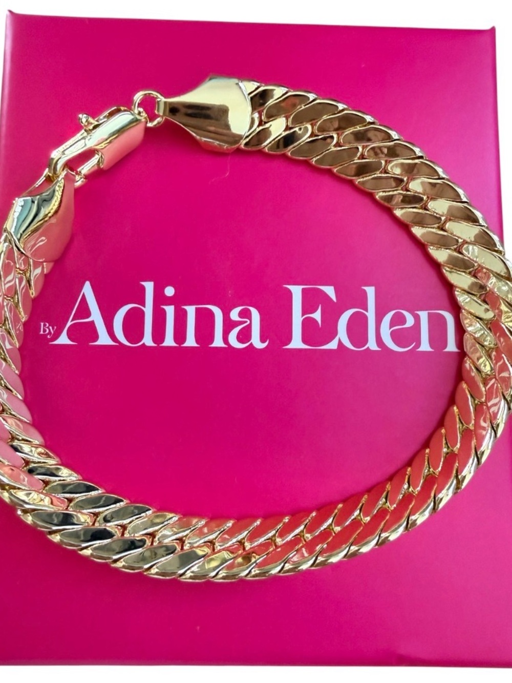 Adina Eden Gold-Tone Chunky Cuban Link Bracelet